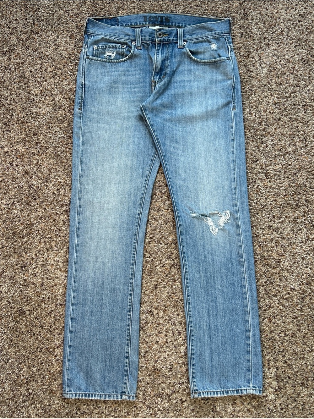 Vintage Men's 2007 Levi's 511 Skinny Jeans Medium Wash Distressed Size 33x32